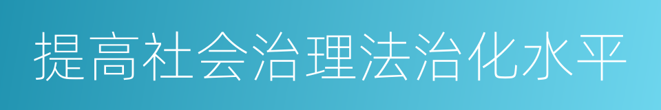 提高社会治理法治化水平的同义词