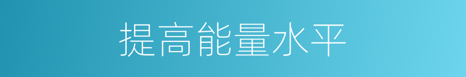 提高能量水平的同义词