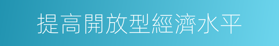 提高開放型經濟水平的同義詞