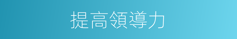提高領導力的同義詞