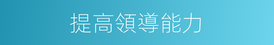 提高領導能力的同義詞