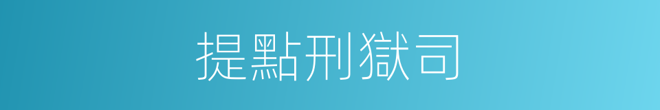 提點刑獄司的同義詞