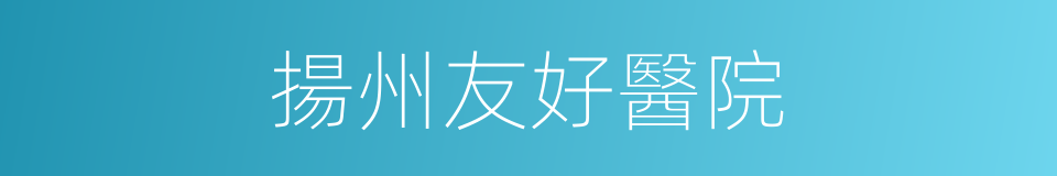 揚州友好醫院的同義詞