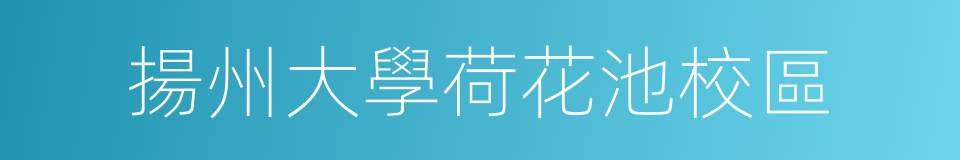 揚州大學荷花池校區的同義詞