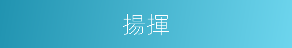 揚揮的意思