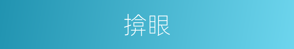 揜眼的意思