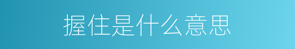 握住是什么意思的同义词