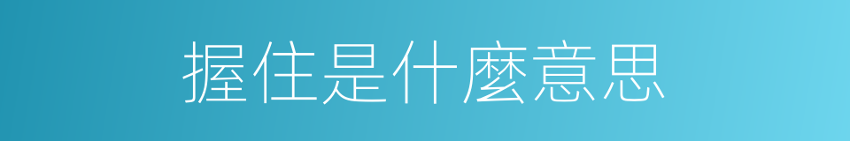握住是什麼意思的同義詞