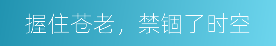 握住苍老，禁锢了时空的同义词