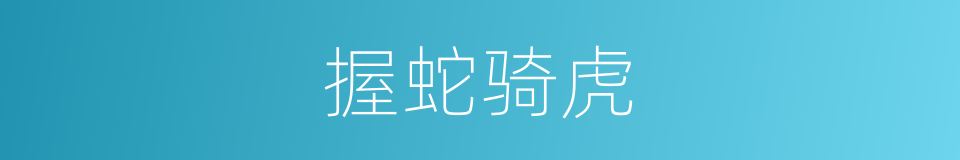 握蛇骑虎的意思