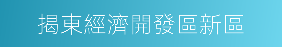 揭東經濟開發區新區的同義詞