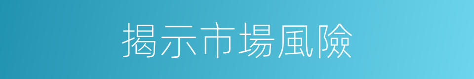揭示市場風險的同義詞