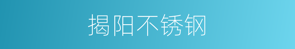 揭阳不锈钢的同义词