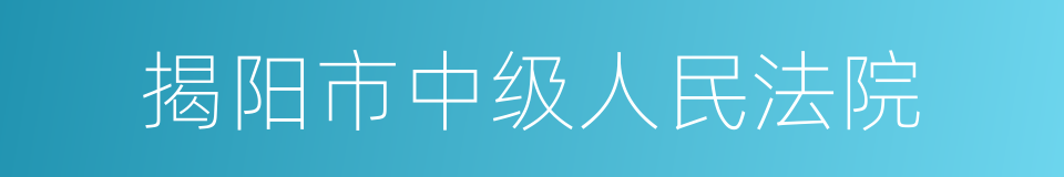 揭阳市中级人民法院的同义词