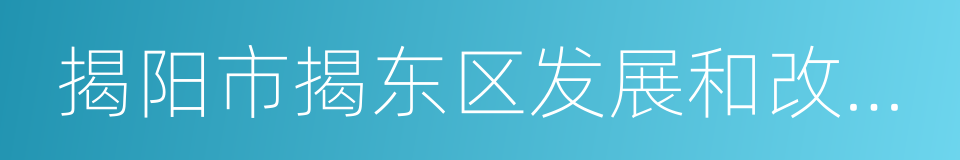 揭阳市揭东区发展和改革局的同义词
