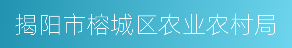 揭阳市榕城区农业农村局的同义词