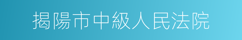 揭陽市中級人民法院的同義詞