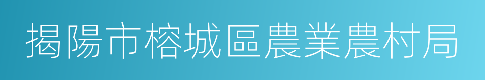 揭陽市榕城區農業農村局的同義詞