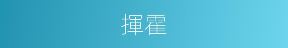 揮霍的意思