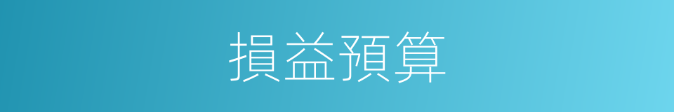 損益預算的同義詞