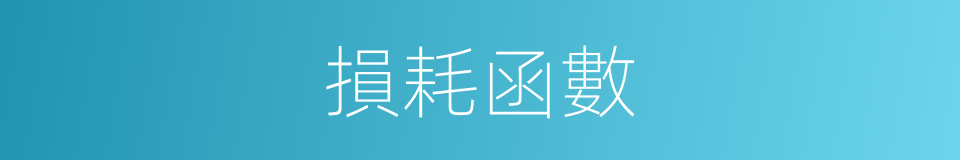 損耗函數的同義詞