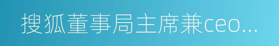 搜狐董事局主席兼ceo张朝阳的同义词