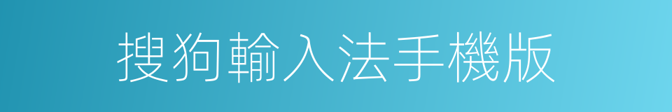 搜狗輸入法手機版的同義詞