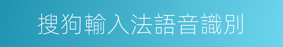 搜狗輸入法語音識別的同義詞