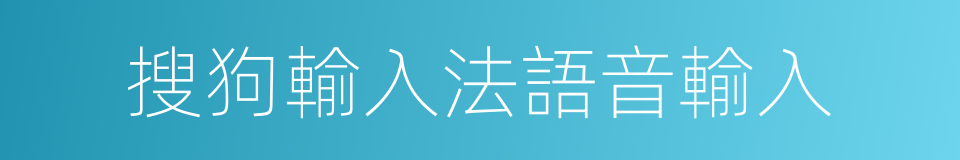 搜狗輸入法語音輸入的同義詞