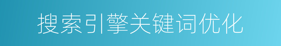 搜索引擎关键词优化的同义词