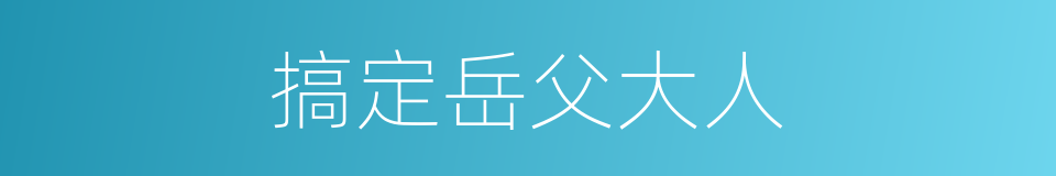 搞定岳父大人的同义词