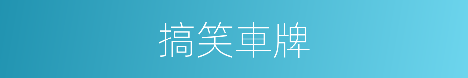 搞笑車牌的同義詞