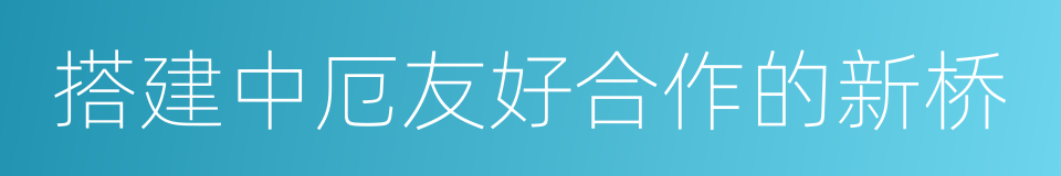 搭建中厄友好合作的新桥的同义词