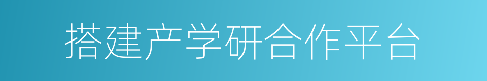 搭建产学研合作平台的同义词