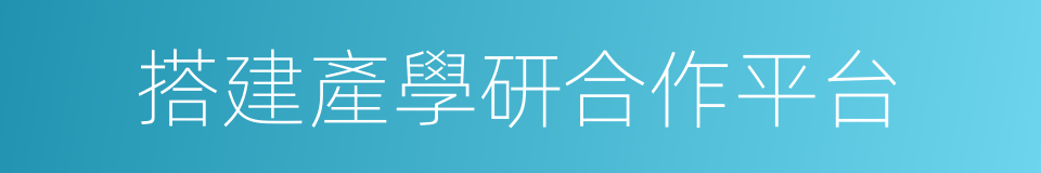 搭建產學研合作平台的同義詞