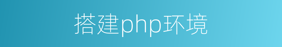 搭建php环境的同义词