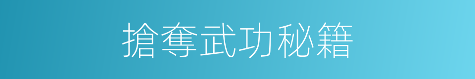 搶奪武功秘籍的同義詞