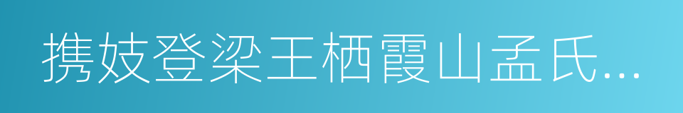 携妓登梁王栖霞山孟氏桃园中的同义词
