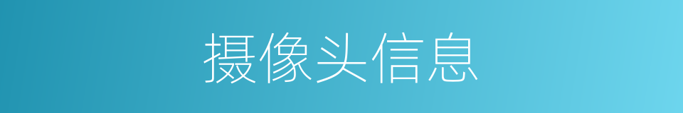 摄像头信息的同义词