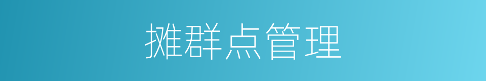 摊群点管理的同义词