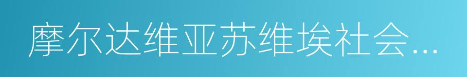 摩尔达维亚苏维埃社会主义共和国的同义词