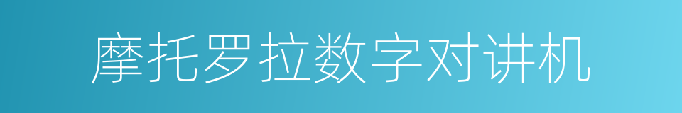 摩托罗拉数字对讲机的同义词