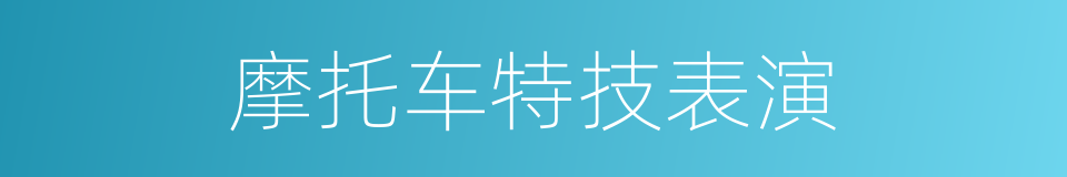 摩托车特技表演的同义词