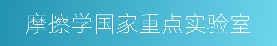 摩擦学国家重点实验室的同义词