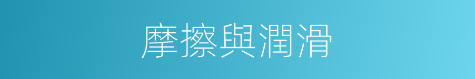 摩擦與潤滑的同義詞