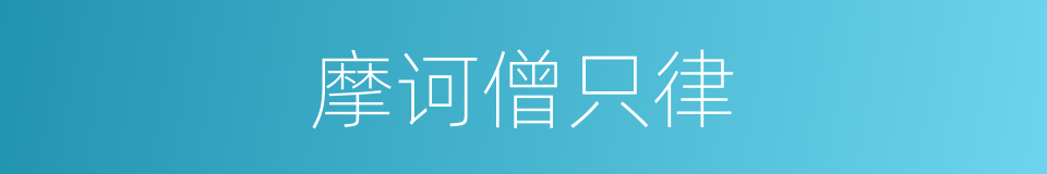 摩诃僧只律的同义词