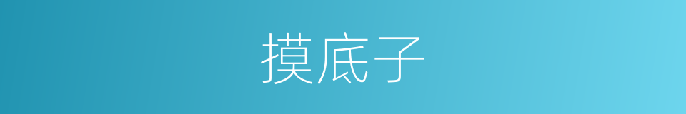 摸底子的同义词