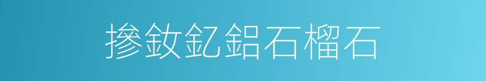 摻釹釔鋁石榴石的同義詞
