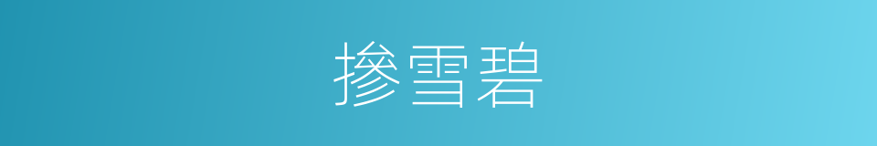 摻雪碧的同義詞