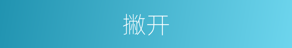 撇开的意思